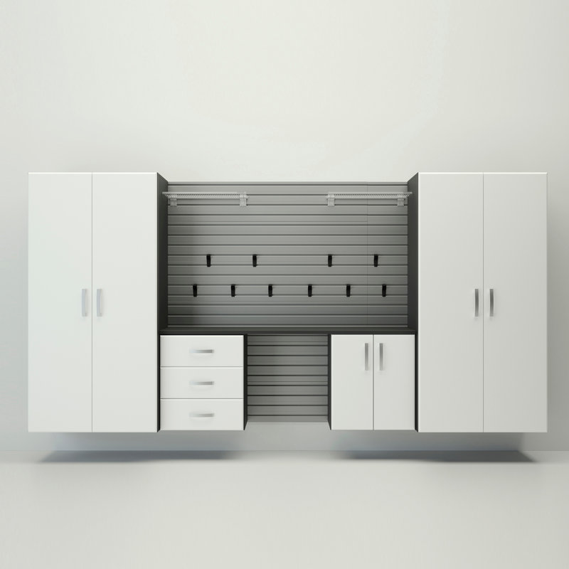 Deluxe 3 Piece Storage System, White/Silver