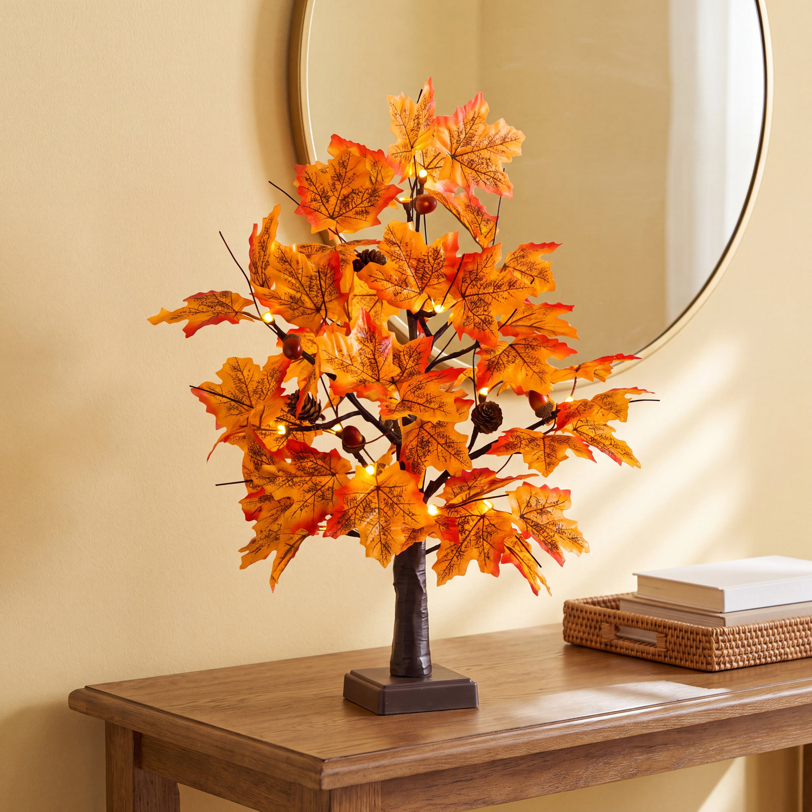 24" Pre-Lit Maple Tree with Base Included