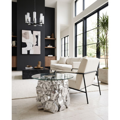 Table d'appoint Cairn, feuille d'argent