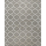 Alhambra Hand Knotted Geometric Area Rug in Gray