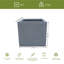 HORTICO Ribbed Light Concrete Square Planter-39265464-39265463