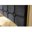 Luxueuse base de lit plateforme luxueuse, tête de lit en velours recouverte de métal, 2 lampes murales et table de chevet intégrées, structure en métal robuste et en bois massif, aucun sommier nécessaire, noir haut de gamme-423247601