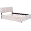 Grand lit plateforme tapissier avec lit gigogne simple TG - Beige pour une chambre à coucher intemporelle et charmante-1439178390