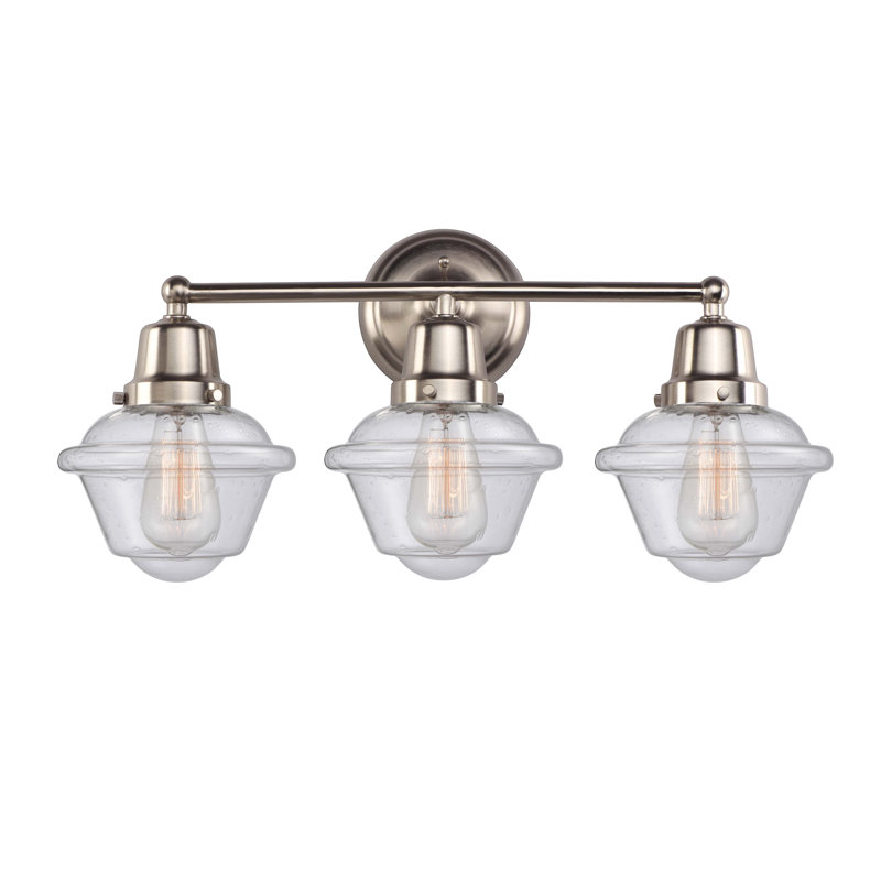 Boligee 3 - Light Dimmable Vanity Light, Brushed Satin Nickel, Seedy, Incandescent