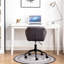 Fauteuil de bureau gris Diamond - revêtement en velours, mousse haute, pivotant à 360 degrés, relevable, base en métal, bureau avec velours design, 360-1634399495