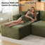 Canapé modulaire de 106 po sans assemblage sans os avec chaises surdimensionnées, canapé modulaire en L en velours côtelé pour salon-1932184706