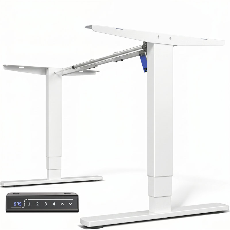 Structure de bureau électrique à moteur simple, Blanc