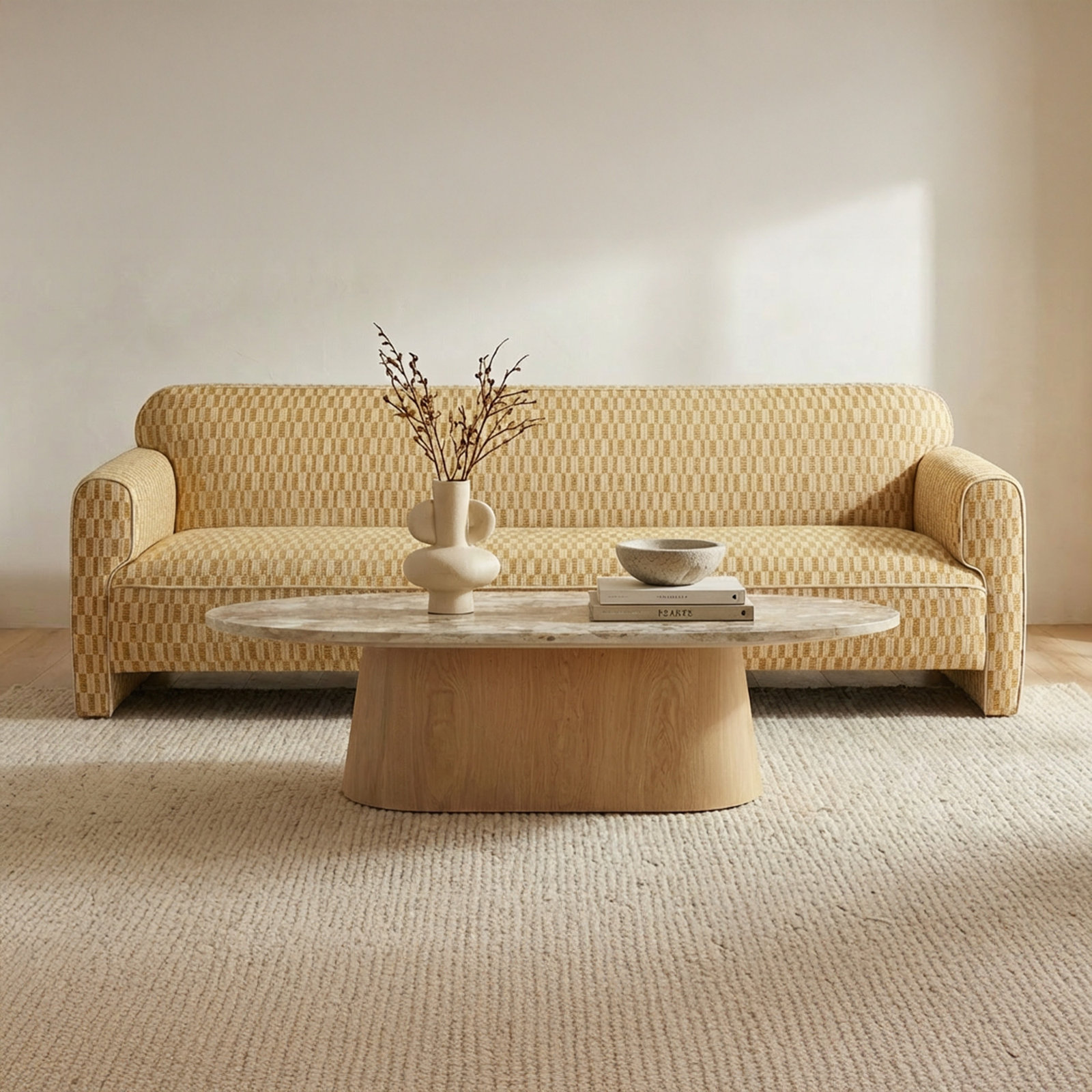 Bieke 90" Upholstered Sofa , Geometric Shapes Green