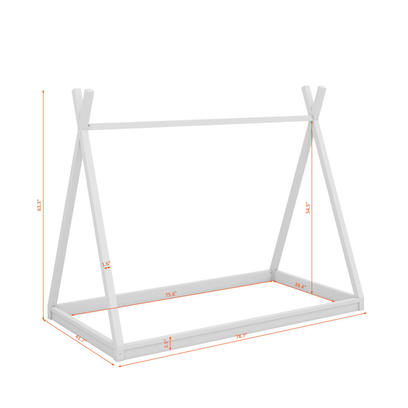 Lit-tente en bois pour enfants, Blanc
