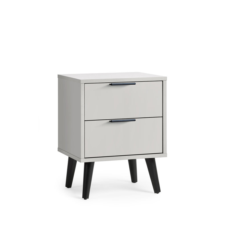 Elkville 45cm W Manufactured Wood Bedside Table, Grey