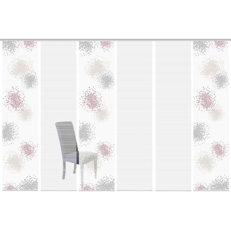 Pelayo Semi Sheer Curtain Panel Pair, Pink/Brown/Grey