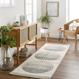 Uptown Geometric Hand Tufted Wool Area Rug in Beige/Black