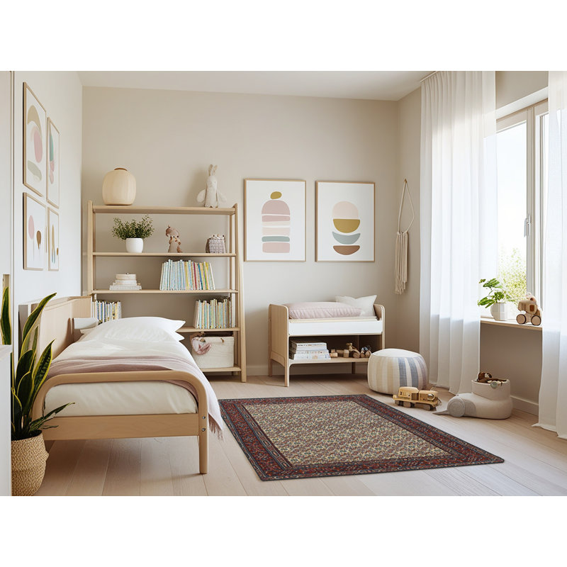 Tapis traditionnel rouge / beige Destany, Rectangle 4 pi x 6 pi