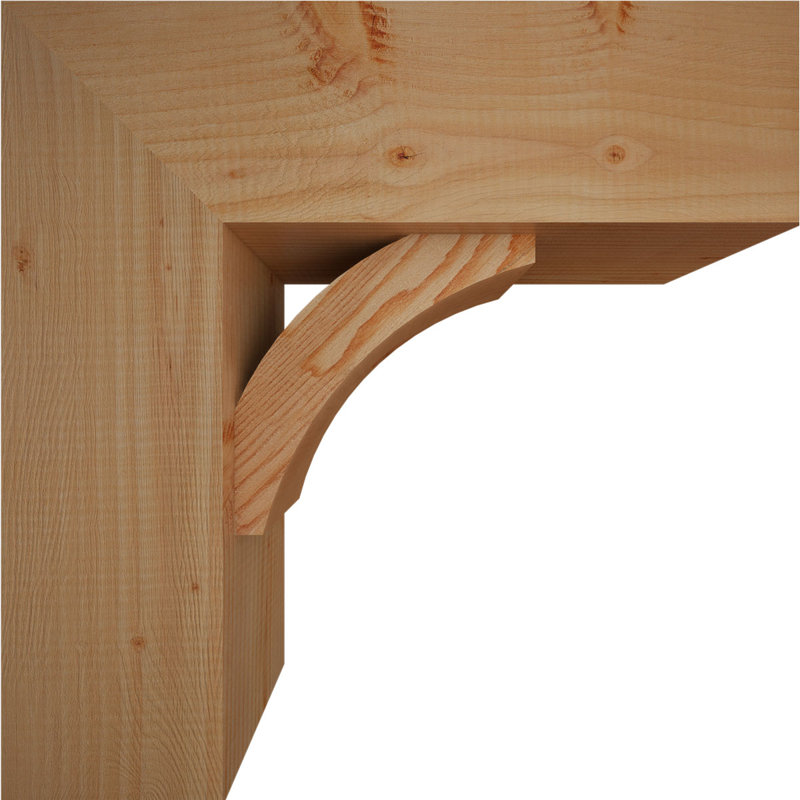 7 1/2"W x 20"D x 20"H Thorton Block Smooth Bracket w/ Offset Brace, Douglas Fir, 20 x 20, 7 1/2"W Douglas Fir (Smooth)