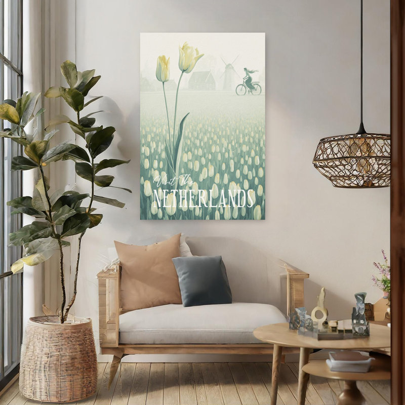 Contemporary Art Contemporary Tulip Architecture, art mural, H 48 po x l 32 po