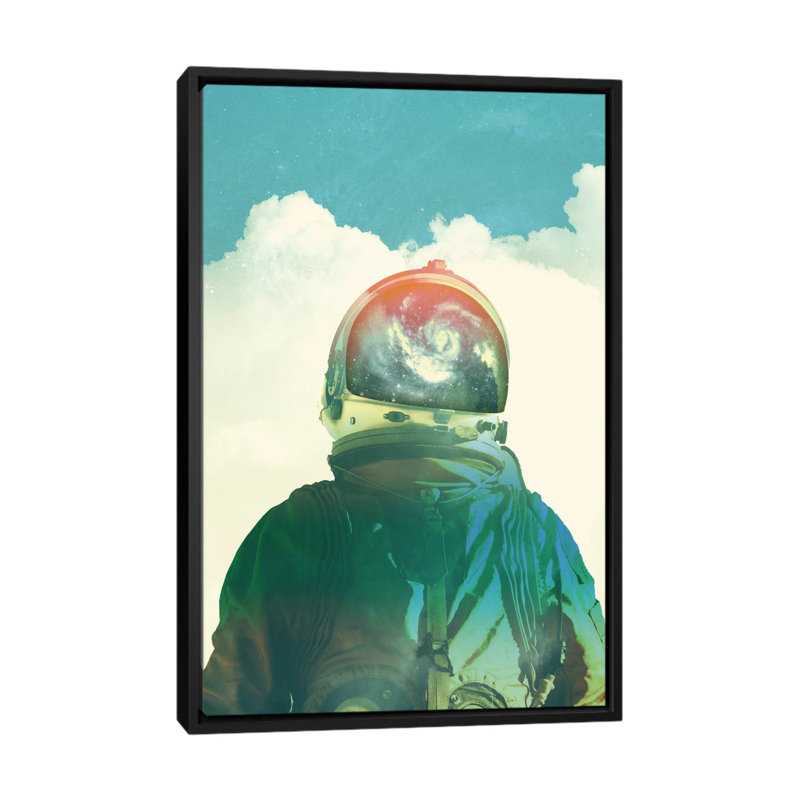 « dieu is a astronaute », reproduction d’impression sur toile, H 26 po x l 18 po x P 1,5 po, Toile avec cadre noir