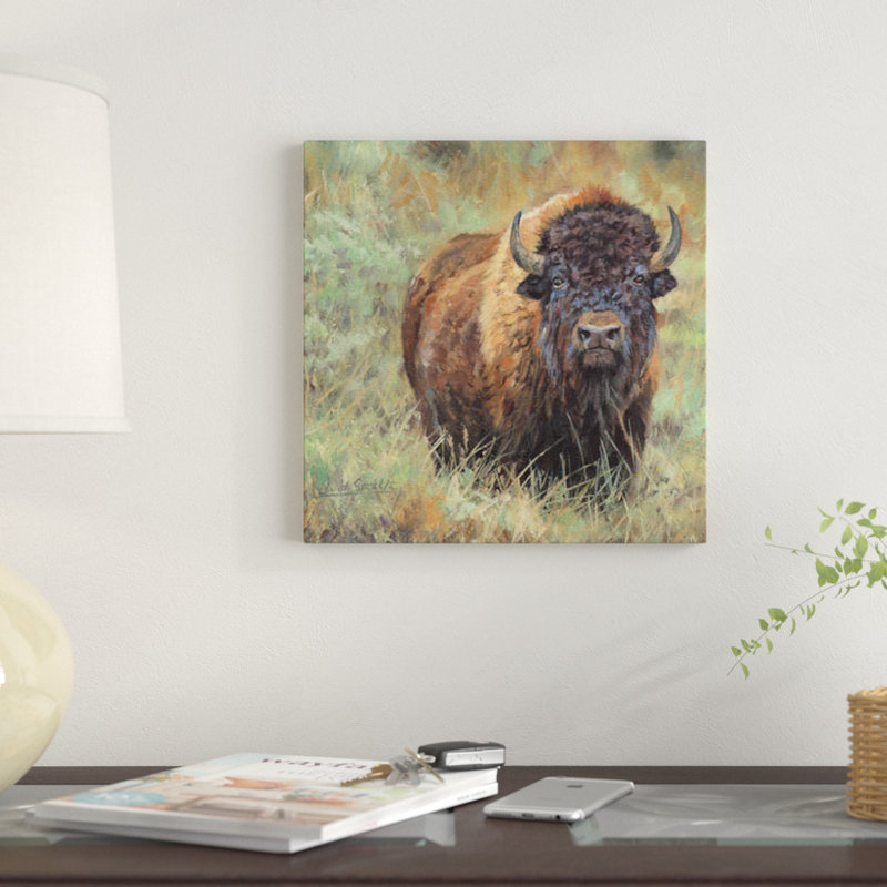«Bison II», impression sur toile, H 26 po x l 26 po x P 1,5 po, Pas de tapis, Toile tendue