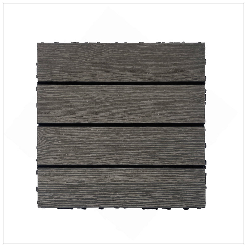 Carreaux de terrasse en bois et en plastique composite, ensemble de 20, emboîtables, durables, imperméables, pour une utilisation intérieure et extérieure, 12 po x 12 po