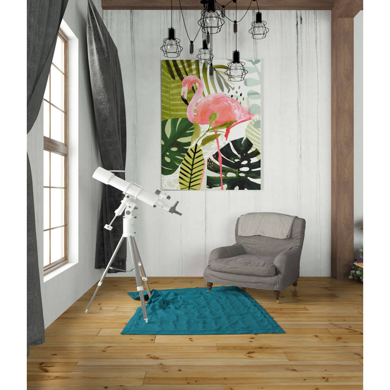 «Flamingo Forest I» par Victoria Borges, art mural en verre acrylique, H 36 po x l 24 po x P 0,2 po