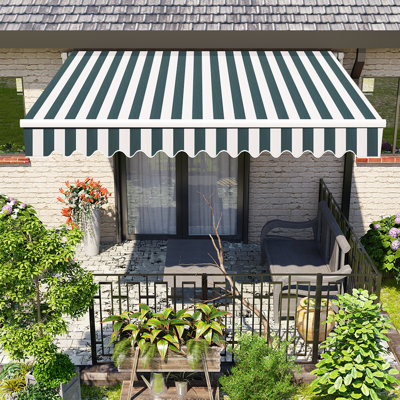 Dakota Fields 400cm W x 300cm D Fabric Cover Retractable Patio Awning