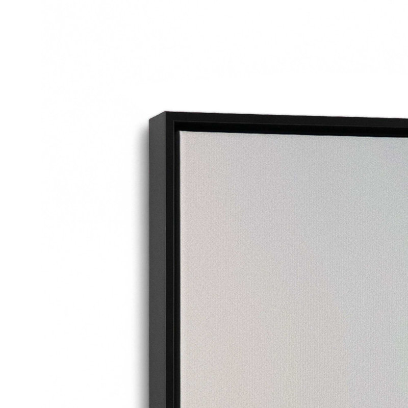 Ciel sur des nuages de coton sur toile, 32.75" H x 48.75" W, Cadre flottant noir satiné