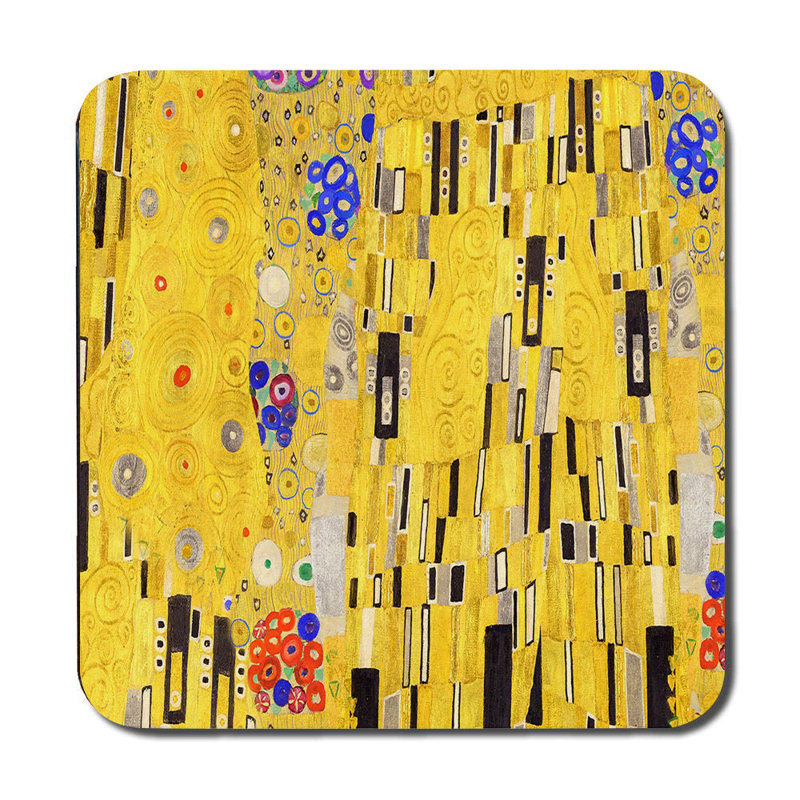 Klimt Inspired Placemat And Coaster Set In Gold Mosaic Pattern