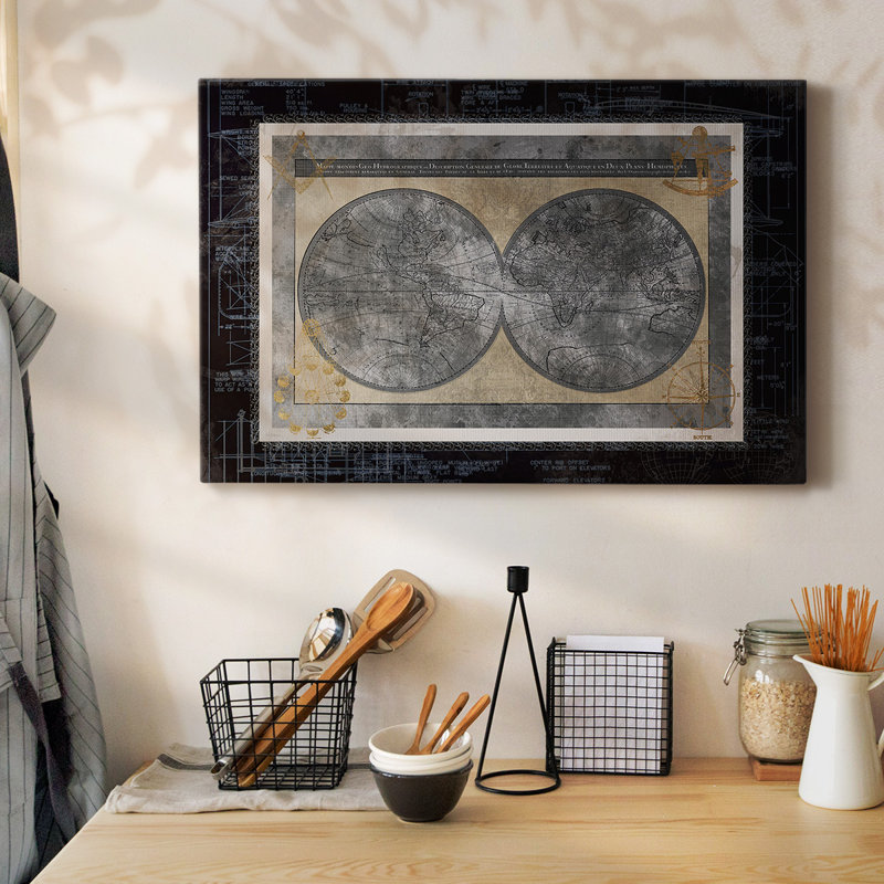 «Night World Blueprint», toile tendue avec châssis, H 40 po x l 60 po