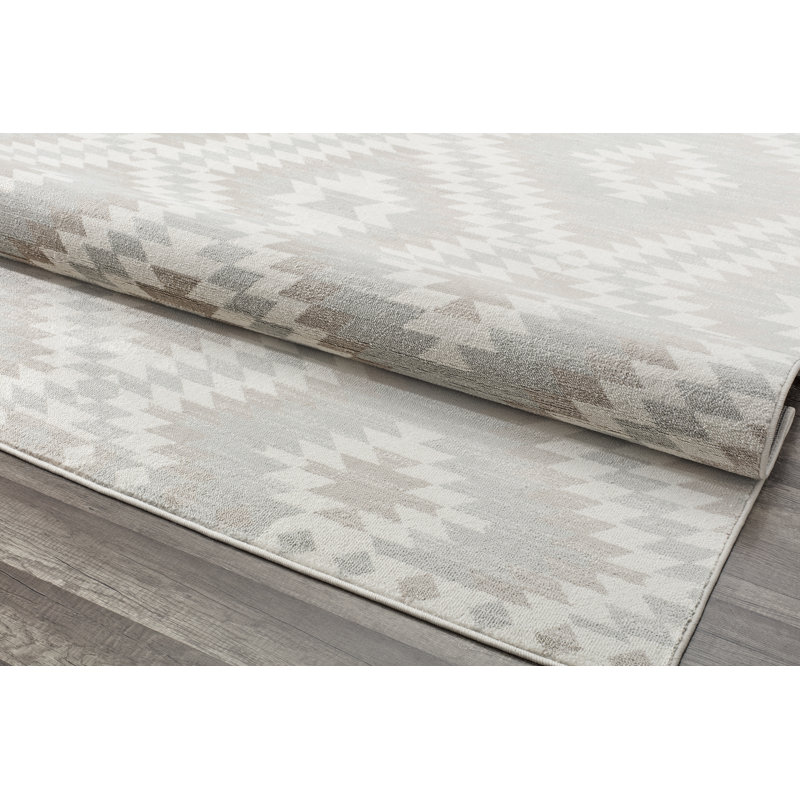 Heron Bodrum Tribal Kilim Denim Area Rug, Rectangle 2' x 4', Beige/Ivory/Tan/Gray