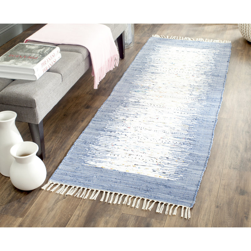 Aitken Hand Woven Cotton Abstract Rug, Runner 2'3" x 8'