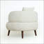 Chaise longue de style nordique avec tissu chenille et repose-pieds-461182445