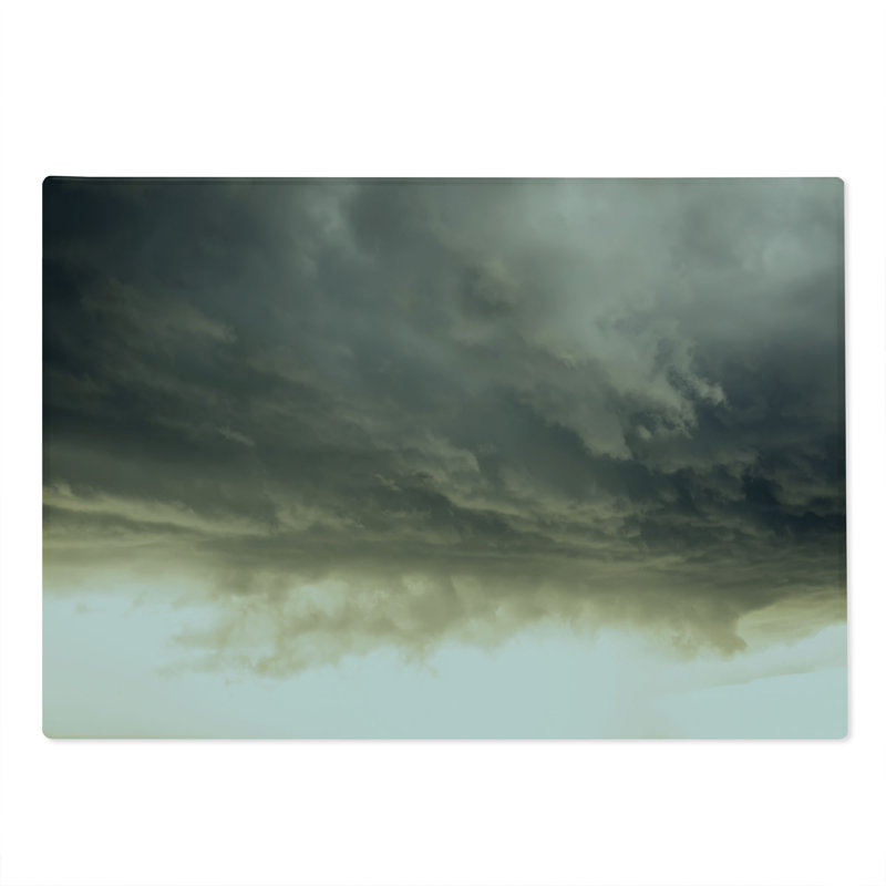 Ambesonne Grey Cutting Board Large Size Cloudy Dark Sky Hurricane Grey