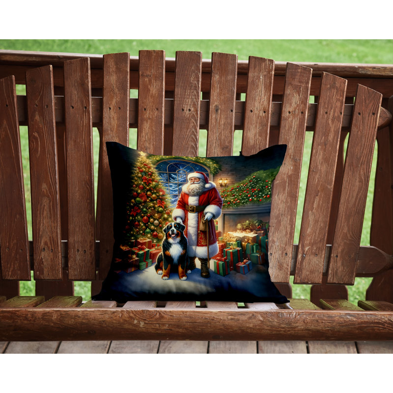 Coussin Bernese Mountain Dog and Santa Claus, H 14 po x l 14 po