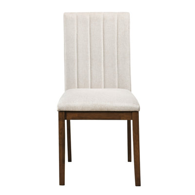 De 2 chaises de salle à manger brunes - Siège et dossier rembourrés en tissu moderne avec cadre en bois