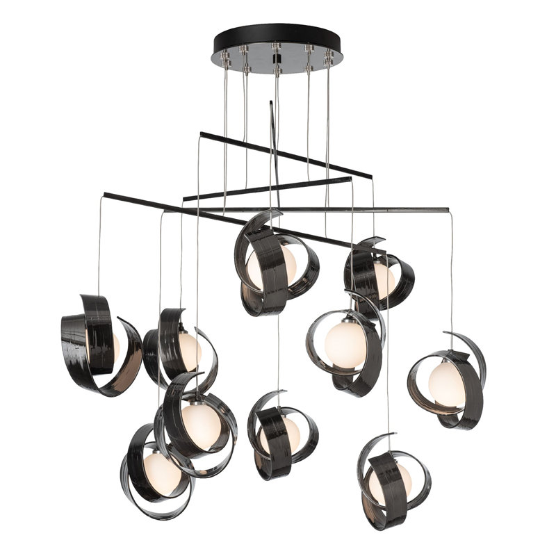 Riza 10-Light Mobile Pendant - Sterling - Standard Overall Height, 87.5", Ink