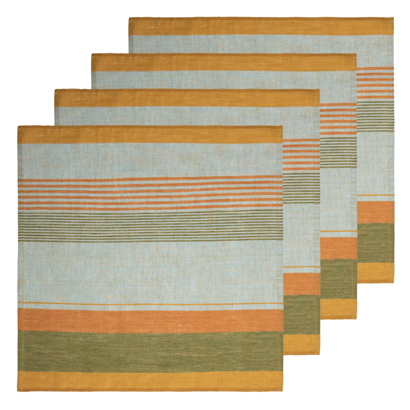 Vine Stripe Linen Striped Square Napkin