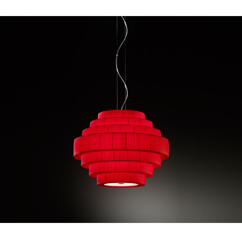 Mos 6 - Light Chandelier, White Translucent Ribbon, 36.22" H x 47.24" W x 47.24" D