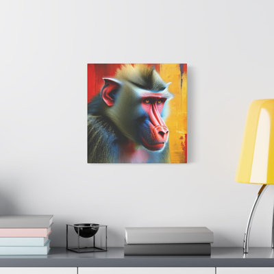 Mandrill, abstrait, reproduction d'art sur toile