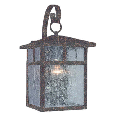 1-Light Outdoor Solid Brass Rust Wall Mount Wall Sconce Wall Light Wall Lantern with Clear Seedy Glass 