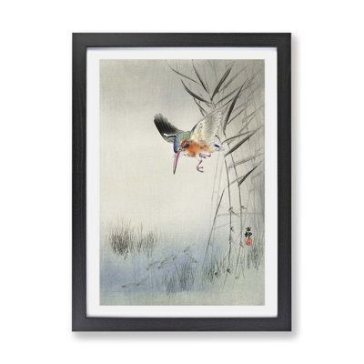 'Hunting Kingfisher' by Ohara Koson - Picture Frame Painting Print on Paper
