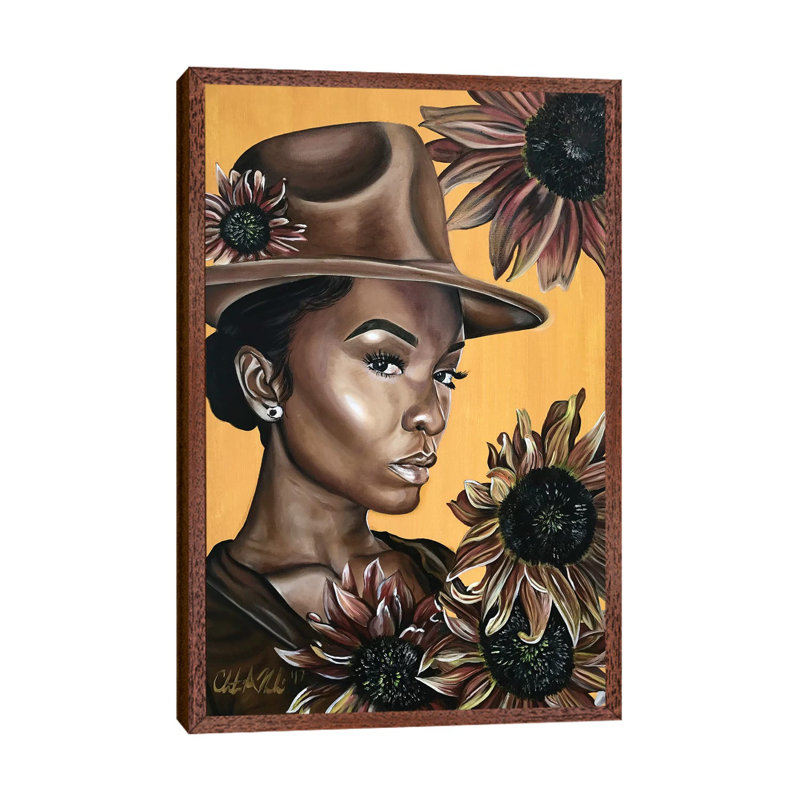 Her 1 Piece Painting on Canvas, 101.6 cm H x 66.04 cm W, Classic Brown Wood Framed