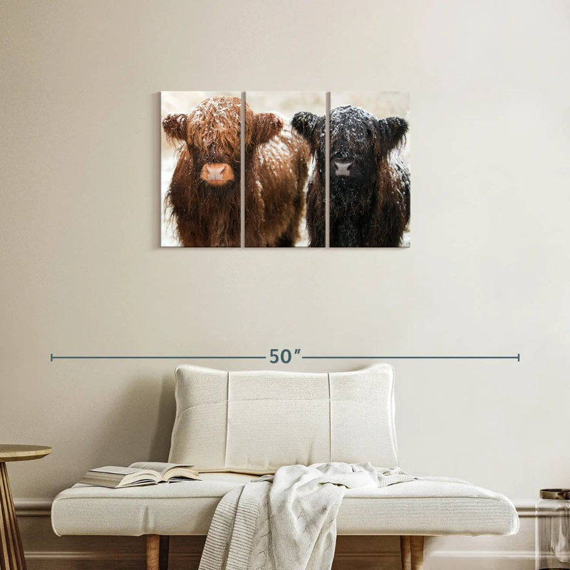 Brampt Hairy Highland Cows, 20" H x 33" W