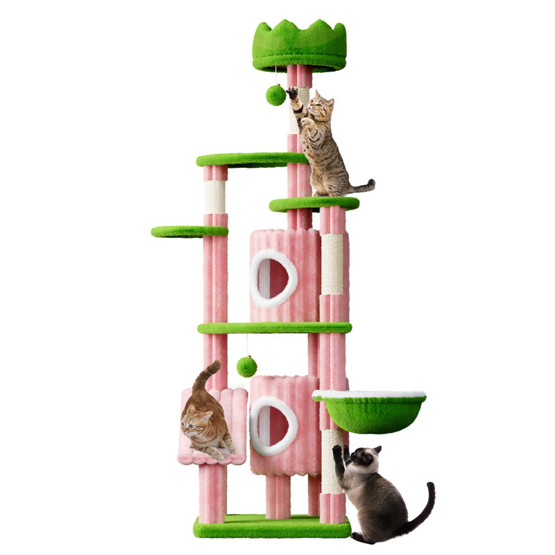 Amadahy 162cm H Cat Tree, Pink