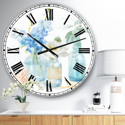 Swigart Cottage Florals II - Horloge murale maison de campagne