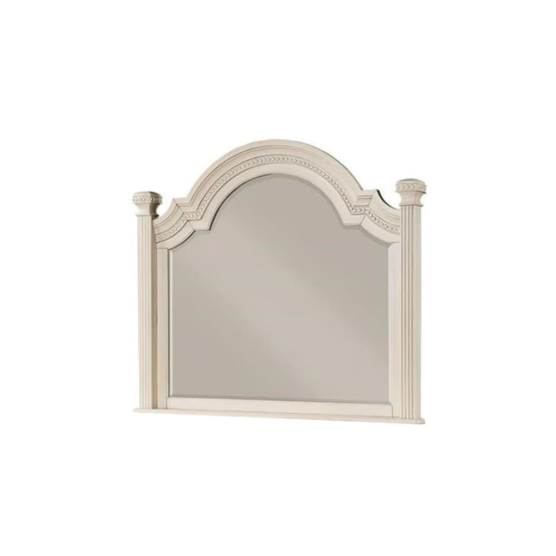 Miroir traditionnel l 49,4 po, blanc antique, Blanc