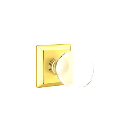 Ensemble de boutons de passage Emtek avec rosette Quincy et bouton en verre Bristol