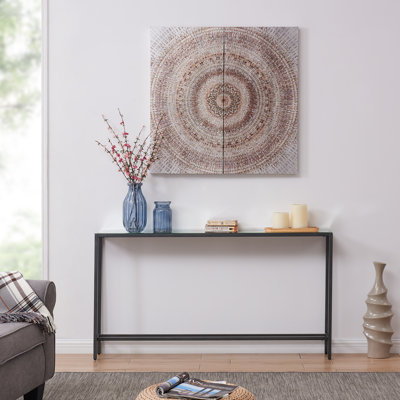 Lathem Glass Top Console Table
