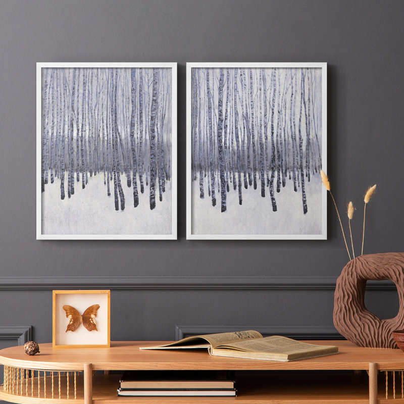 «I Bare Trees in Winter I», reproduction encadrée de qualité supérieure - prête à être accrochée - aucun clou requis - aucun clou requis