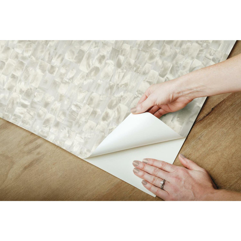 Abstract Peel & Stick Wallpaper Roll, Gray/Beige