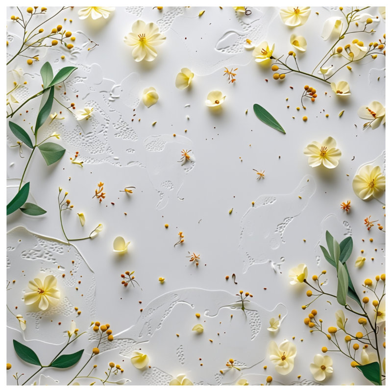 Tapisserie florale - Décoration murale nature, H 50 po x l 60 po avec 4 œillets