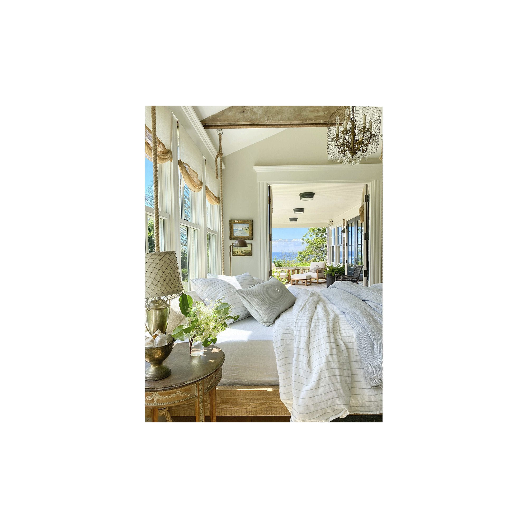Blake Collection Big Pillow (28" X 36"), White/Ocean
